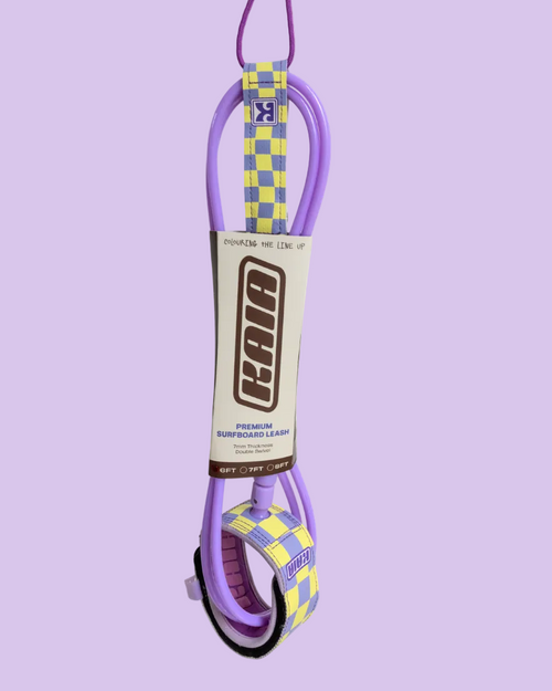 cute purple and yellow surf leash